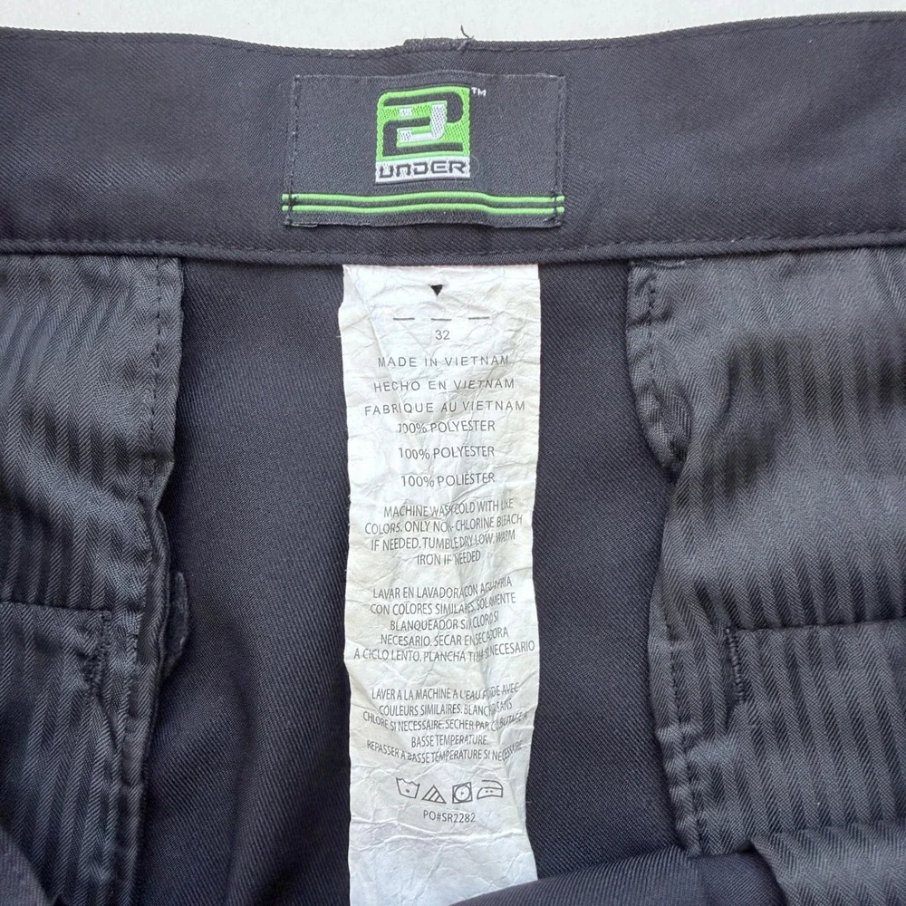 2UNDR Mens Golf Shorts Black Size 32 Performance Flat Front Polyester SR2282